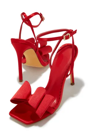 Pretty Nights Bow High Heels - Red