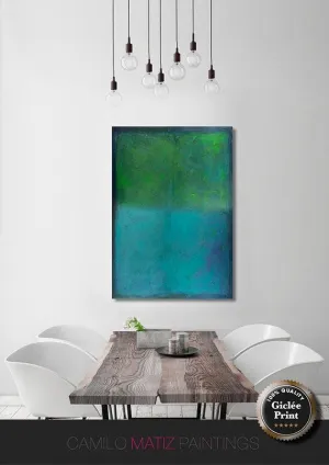 Teal wall art print Large canvas art Abstract art Print canvas prints mint green print by Camilo Mattis