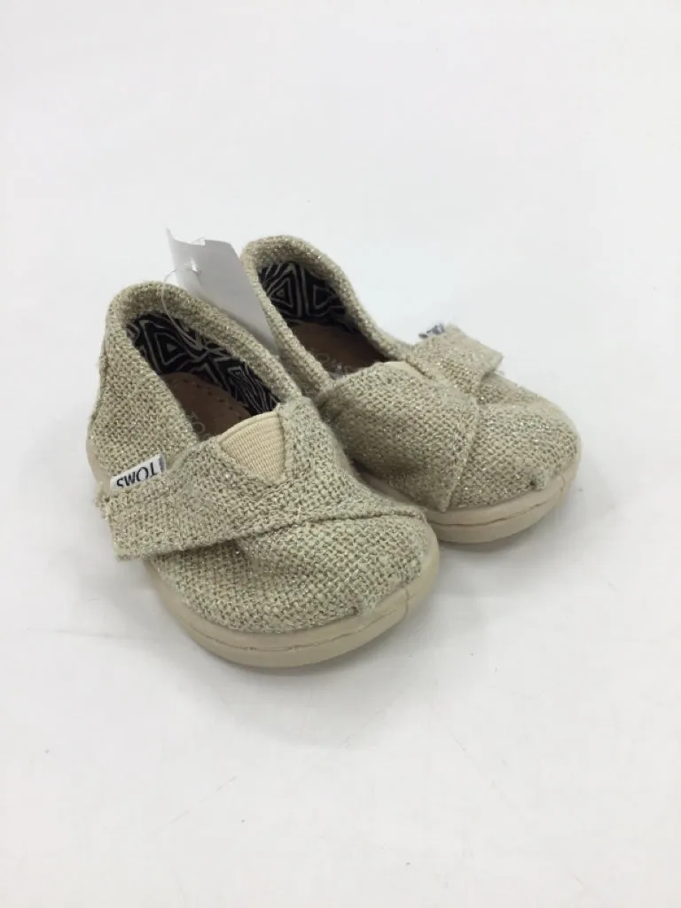 Toms Child Size 2 Toddler Gold Sneakers