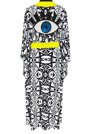 Tulum – Tribal Kimono Evil Eye (Neon Yellow)