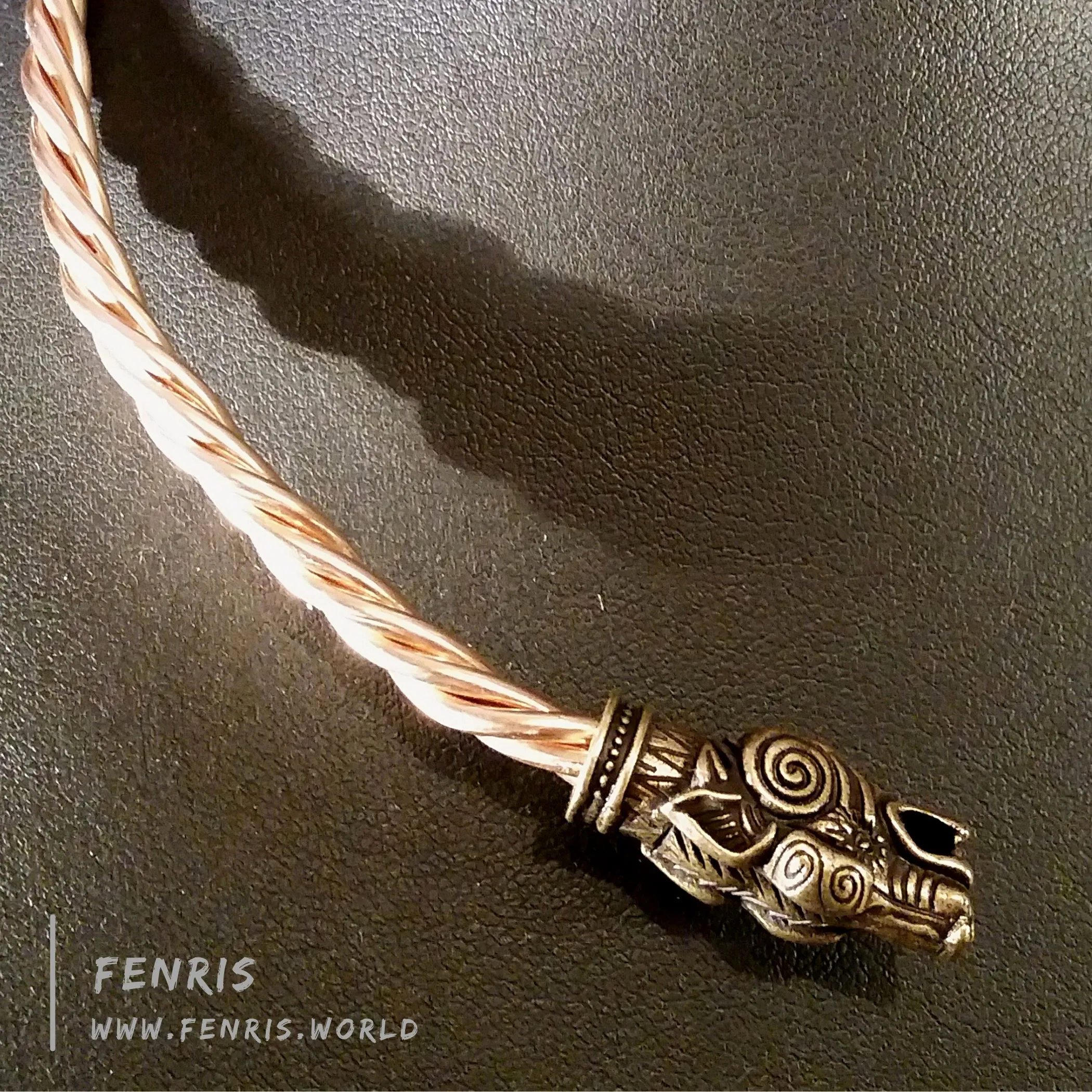 Wolf Torc Necklace Solid Bronze Norse Viking Style