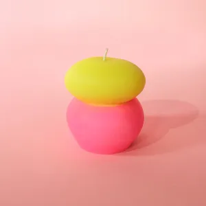 Yellow & Pink Neon Pebble Candle